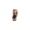 Nuisette noire jarretelles et armatures opaque 